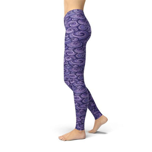 Load image into Gallery viewer, Jean Purple Swirls Leggings
