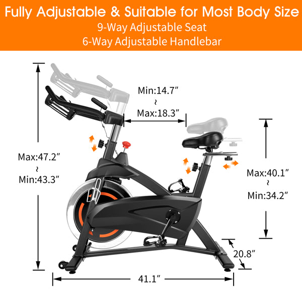 Indoor Spin Bike Cycling Stationary Exercise Bikes for Home Gym