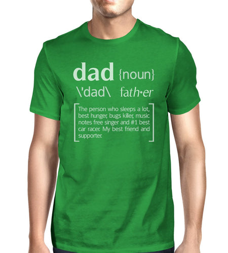 Dad Noun Mens Green Cotton Tee Shirts Unique