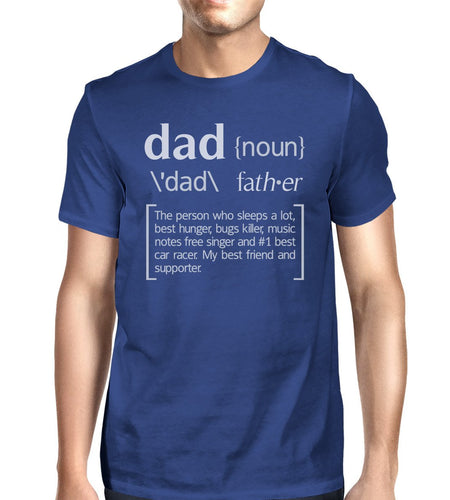 Dad Noun Mens Blue Funny Graphic T-Shirt Funny