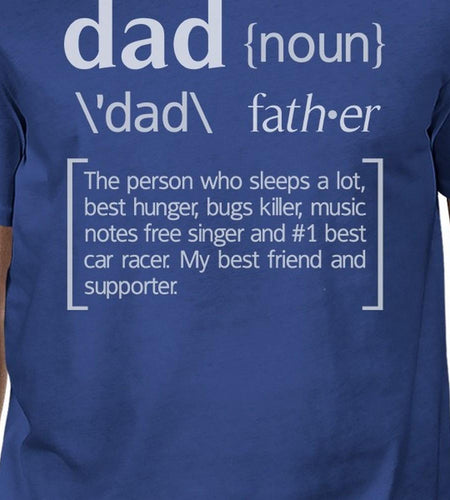 Dad Noun Mens Blue Funny Graphic T-Shirt Funny