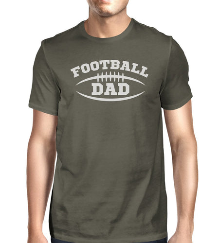 Football Dad Mens Dark Gray Cotton Graphic T-Shirt