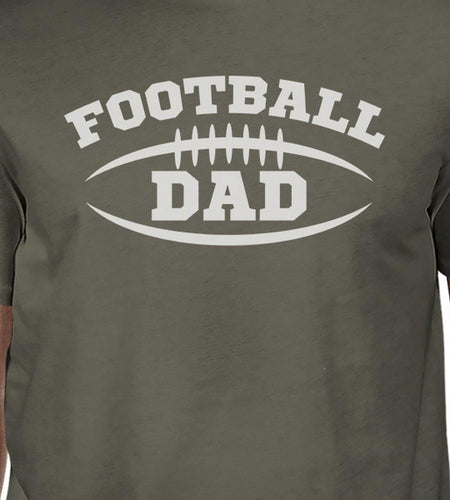 Football Dad Mens Dark Gray Cotton Graphic T-Shirt